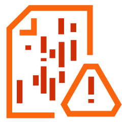 sheet of paper with code and a warning sign