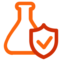 science glass bottle and a shield