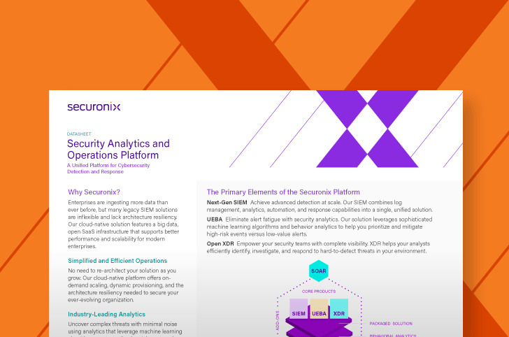 securonix logo and data sheet cover