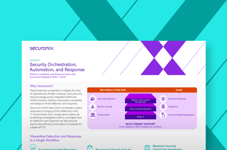 securonix logo and data sheet cover