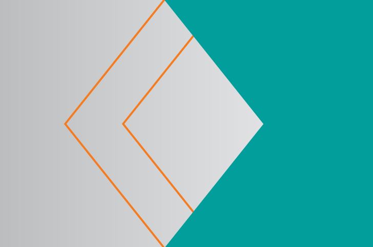 teal and gray shapes with orange lines