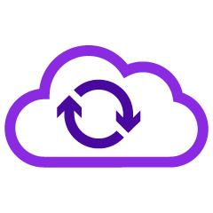 a cloud with circular arrows icon