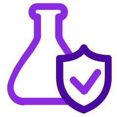 chemistry bottle and a shield