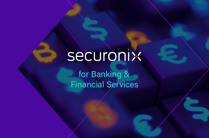 securonix logo with different currency icons background