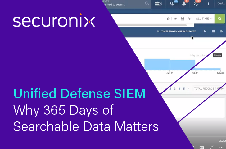Unified Defense SIEM: Why 365 Days of Searchable Data Matters