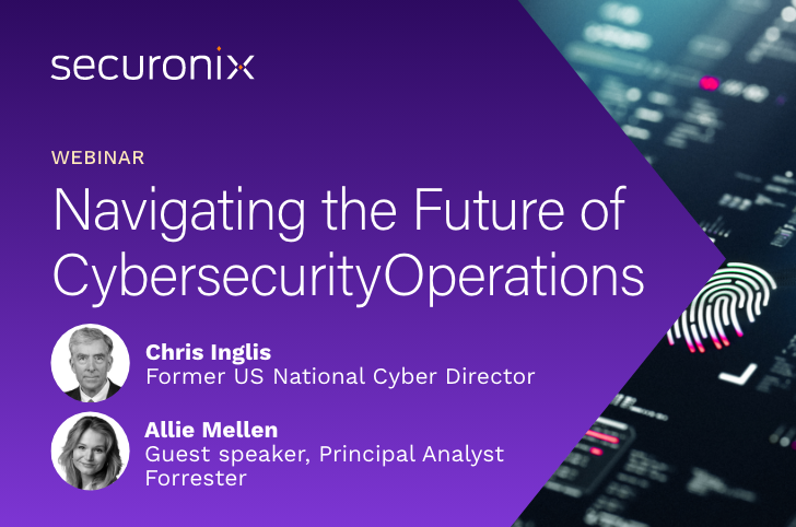 securonix webinar banner with Chris Inglis and Allie Mellen headshots