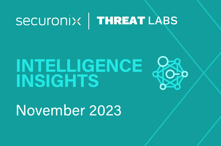 Securonix Threat Labs Monthly Intelligence Insights – November 2023