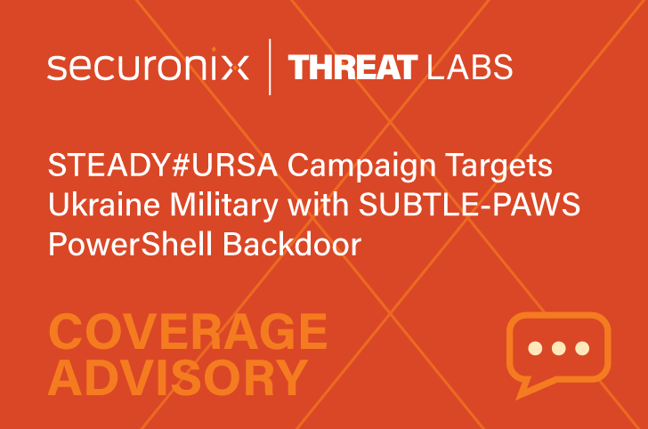 Securonix Threat Research Security Advisory: Analysis and Detection of STEADY#URSA Attack Campaign Targeting Ukraine Military Dropping New Covert SUBTLE-PAWS PowerShell Backdoor