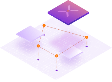 3D digital illustrations of cubes, clouds and data points