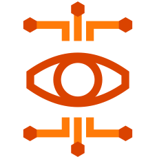 eye with digital lines icon