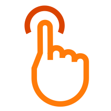 finger pushing a button icon