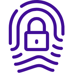 finger print with a padlock in the center